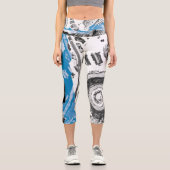 Hoch geschnittene Caprihose Wave Mecanism abstrakt Capri Leggings (Vorderseite)