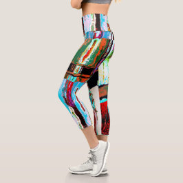 Hoch geschnittene Yoga-Capris – Reflection Abstrac Capri Leggings