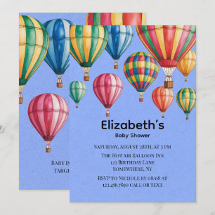 Hoch, Hoch und Ab in die Luft - Babyparty mit Luft Einladung