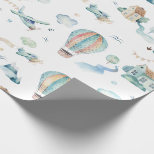 Hoch, hoch und davon geschenkpapier