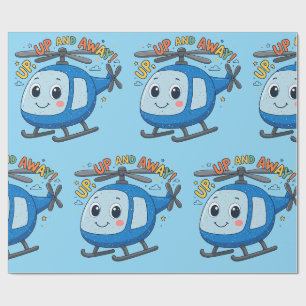 Hoch, Hoch, und Weg, Süße Kinder Hubschrauber Geschenkpapier