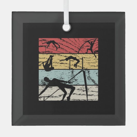 Hoch-Jump-Retro Ornament Aus Glas (Vorderseite)