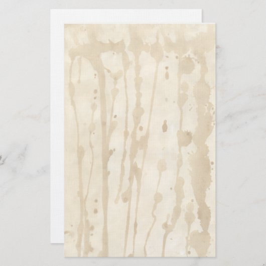 Hoch kaffeemännisch verkleidete, verblasste Pergam Briefpapier (Vorne/Hinten)