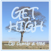 Hoch klettern Sie auf einen Baumarboristen Aufkleber (Vorderseite)