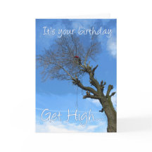 Hoch klettern Sie auf einen Baumarboristen