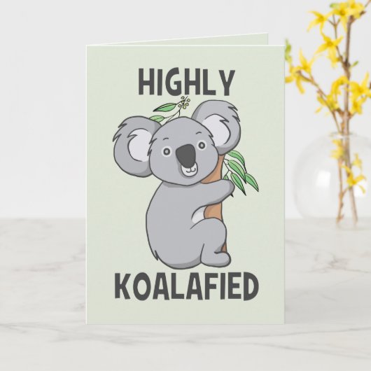 Hoch Koalafied Koala Karte (Gelbe Blume)