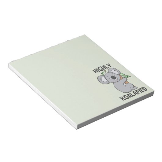 Hoch Koalafied Koala Notizblock (angewinkelt)