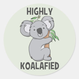 Hoch Koalafied Koala Runder Aufkleber
