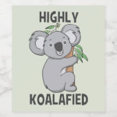 Hoch Koalafied Koala Weinetikett (Einzelnes Label)