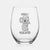 Hoch Koalafied Koala Weinglas Ohne Stiel (Vorderseite)