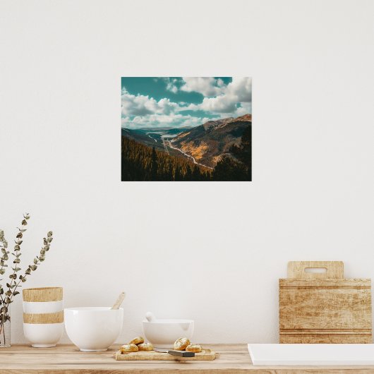 Hoch oben // Herbstfarbenwald Poster (Küche)