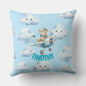 Hoch oben mit Teddy das Pilotenkissen Kissen (Rückseite)