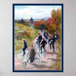 Hoch radeliges Fahrrad aus dem 19. Jahrhundert Vik Poster