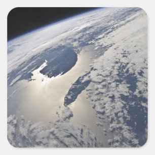 Hoch-schiefe Ansicht der Gaspe-Halbinsel Quadratischer Aufkleber