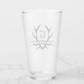 Hoch & Schmal Elegante Geweih-Monogramm Glas (Rückseite)