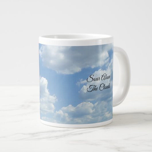 Hoch über der Clouds-Spezialität Kaffee-Tasse Jumbo-Tasse (Vorderseite Rechts)