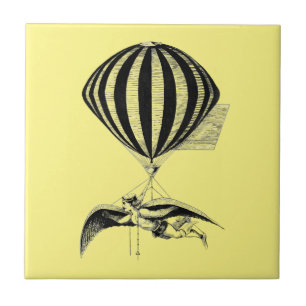 Hoch über die Grenzen hinaus: Aerialist mit Flügel Fliese