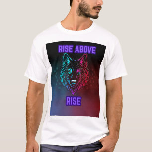 Hoch über Wolf - Neon Geometric Wolf Head T-Shirt