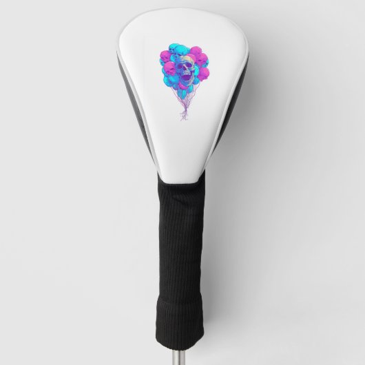 Hoch und Knochen � Lustiger schwebender Schädel Golf Headcover (Vorderseite)