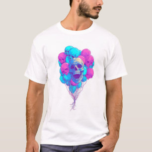 Hoch und Knochen - Lustiger schwebender Schädel T-Shirt