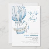 Hoch und weg Heißluftballon Babydusche Einladung (Vorderseite)