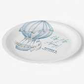 Hoch und weg Heißluftballon Babydusche Pappteller (Schrägansicht)