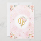 Hoch und weg Heißluftballon Girl Baby Dusche Einladung (Rückseite)