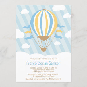 Hoch und weg Heißluftballon Taufe Einladung