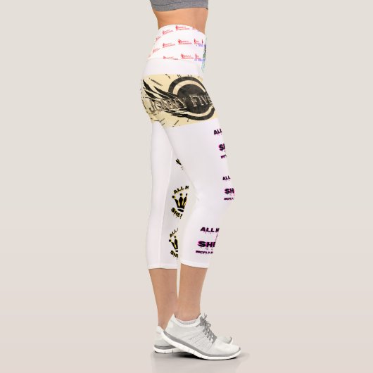 Hoch verschwendete Capri Jonny fünf Fliege, die si Leggings (Rechts)