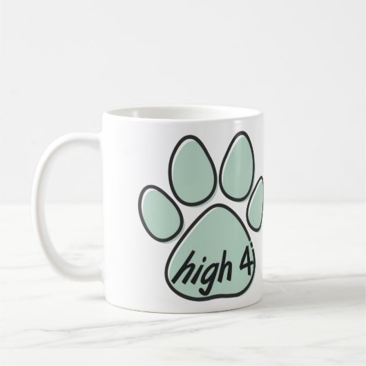 Hoch vier Hunde Kaffeetasse (Links)