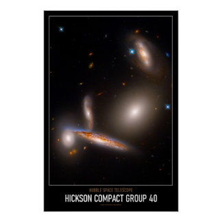 Hochauflösende Astronomie Hickson Compact Group 40 Poster