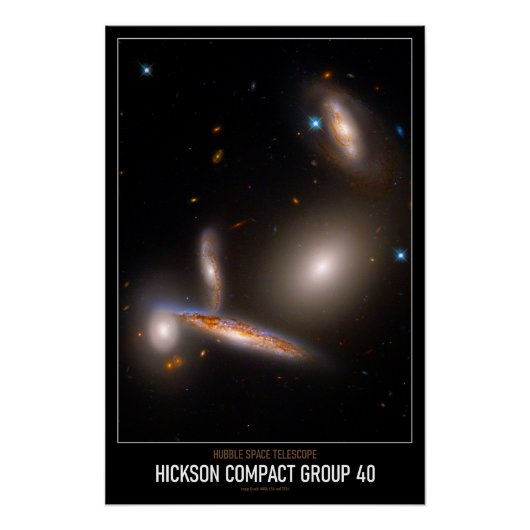 Hochauflösende Astronomie Hickson Compact Group 40 Poster (Vorderseite)
