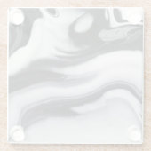 Hochauflösender Schwarzweiss-MarmorglasUntersetzer Glasuntersetzer (Rückseite)