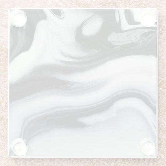 Hochauflösender Schwarzweiss-MarmorglasUntersetzer Glasuntersetzer (Rückseite)