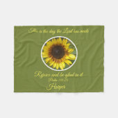 Hochbau Psalm 118:24 Sonnenblume Personalisiert Fleecedecke (Vorderseite (Horizontal))