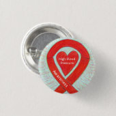 Hochblutdruckbewusstsein Rotes Herz Band Button (Vorne & Hinten)