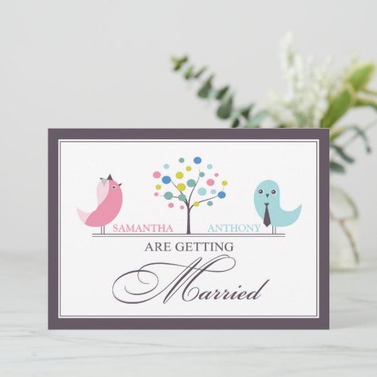 Hochbräute und Raubvögel Einladung (Stehend Vorderseite)