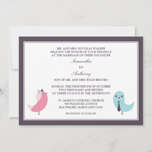 Hochbräute und Raubvögel Einladung (Rückseite)