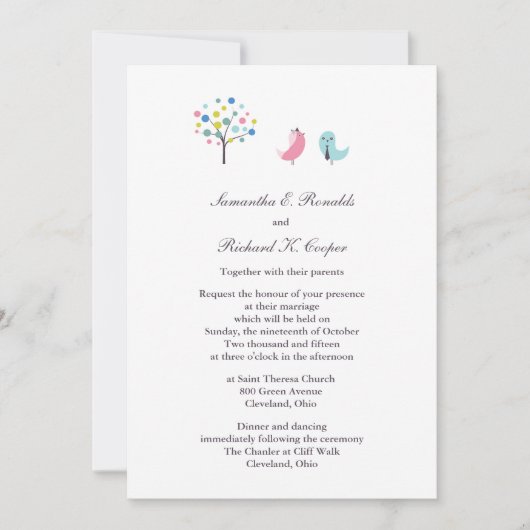 Hochbräute und Raubvögel Einladung (Vorderseite)