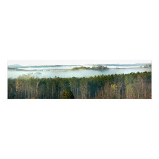 Hochbrücke mit Federnebel Fotodruck