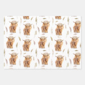 Hochfarbene Kühe und Kalb Geschenkpapier Set (Vorderseite 3)