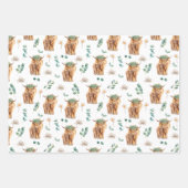 Hochfarbene Kühe und Kalb Geschenkpapier Set (Vorderseite 2)