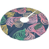 Hochfarbenfloral: Detaillierte Textur Polyester Weihnachtsbaumdecke (Schrägansicht)