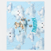Hochfliegend mit Teddy dem Piloten Fleecedecke (Vorderseite)