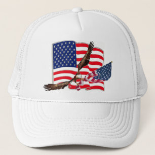 Hochfliegende Baseball-Mütze Flagge-Eagles Truckerkappe