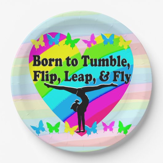 HOCHFLIEGENDE GYMNASTIK-QUEEN PAPPTELLER (Vorderseite)