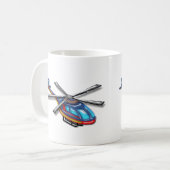 Hochfliegender Hubschrauber Kaffeetasse (Vorderseite Links)