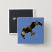 Hochfliegender roter Drachen Button (Vorne & Hinten)