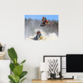 Hochfliegender Snowmobile Print Poster (Heimbüro)