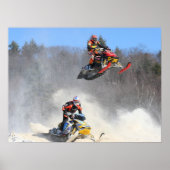 Hochfliegender Snowmobile Print Poster (Vorne)